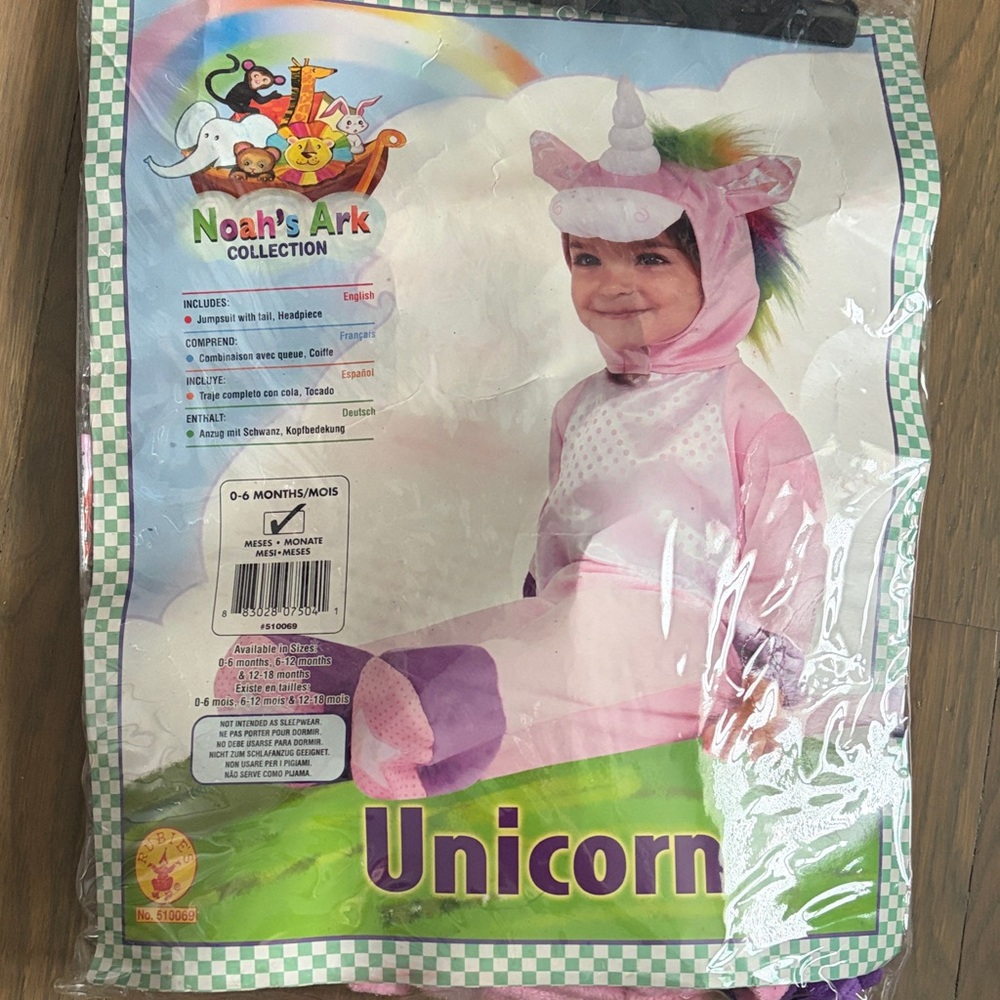 Rubie's Pink Unicorn Infant Costume with Purple Mane Accents NWT 0-6 months